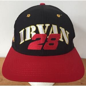 Vtg Nascar Drivers Club Swervin Irvan #28 Black Adjust Snap Back Baseball Hat